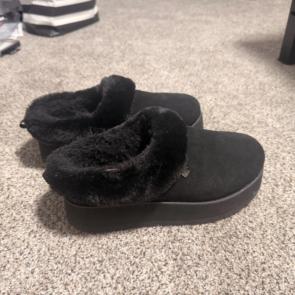 BOBS from Skechers Black Plush Slippers